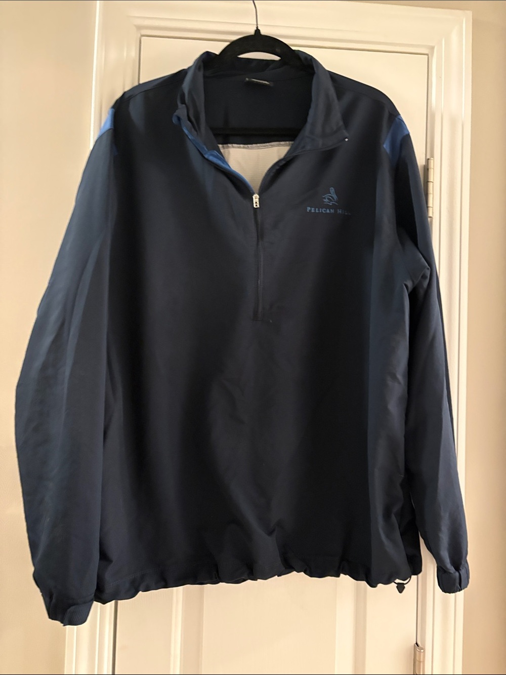 Nike Golf Men's Black/ Navy & Blue Quarter-Zip Windbreaker Pelican Hill